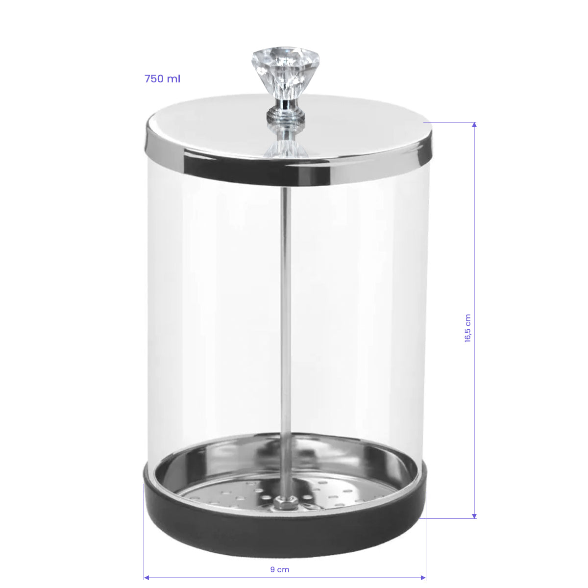 Glasbehälter zur Desinfektion von Werkzeugen 750 ml