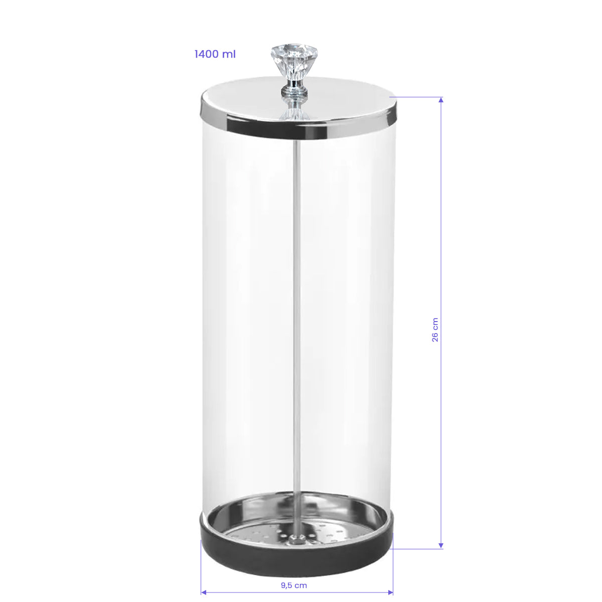 Glasbehälter zur Desinfektion von Werkzeugen, 1400 ml