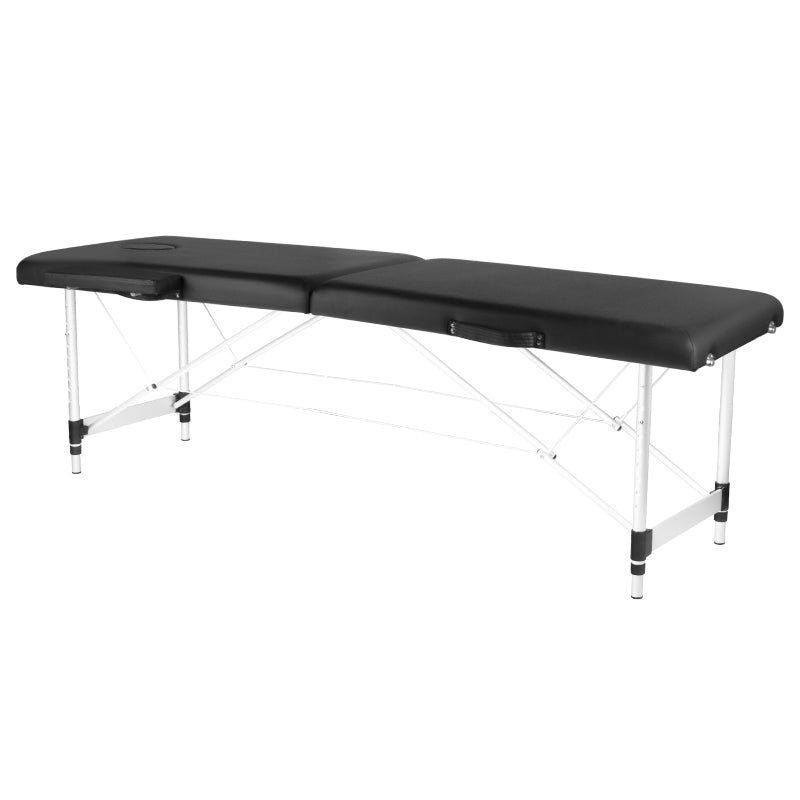 Komfort-Massagetisch aus Aluminium, 2-Segment, schwarz