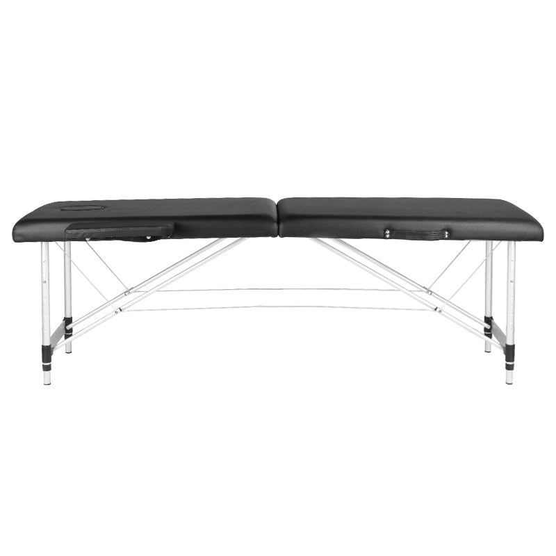 Komfort-Massagetisch aus Aluminium, 2-Segment, schwarz