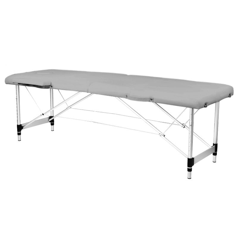 Faltbarer Massagetisch aus Aluminium, 2-Segment, grau