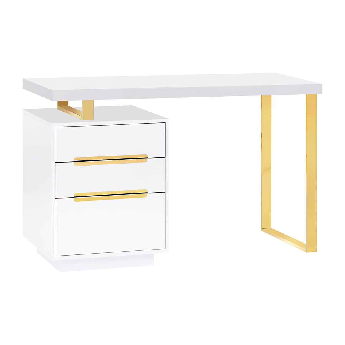 Kosmetikschreibtisch 3311G Goldweiß