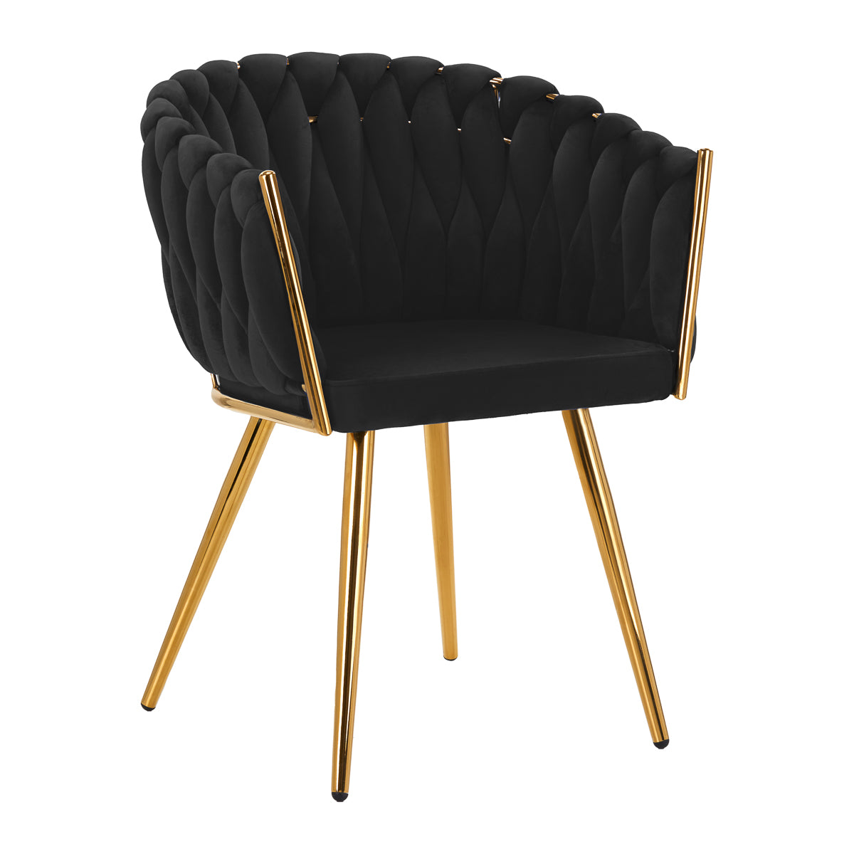Samt-Stuhl QS-GW06G, schwarz