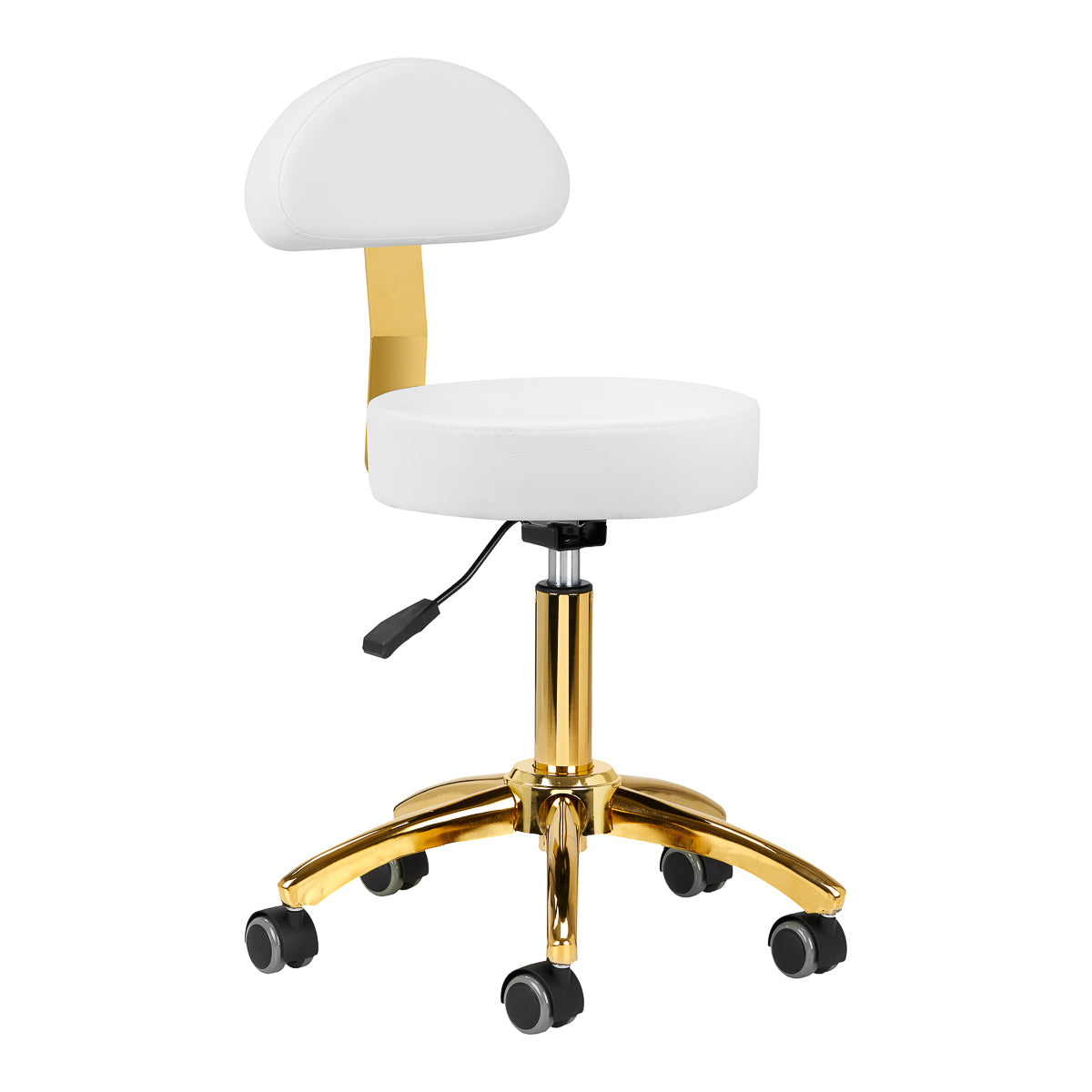 Kosmetischer Hocker AM-304G – Gold/Weiß