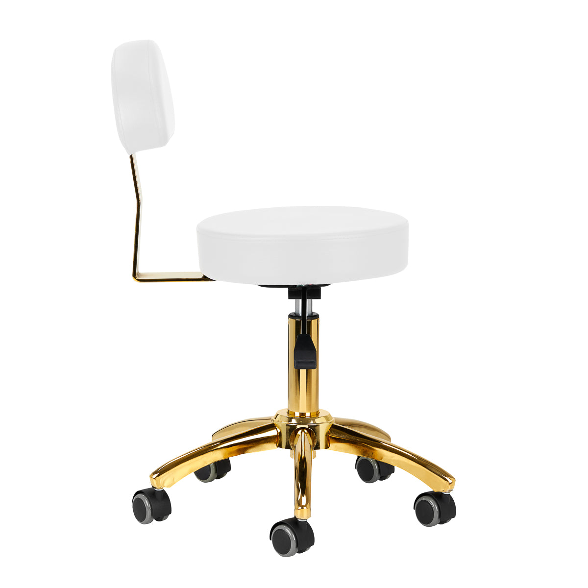 Kosmetischer Hocker AM-304G – Gold/Weiß