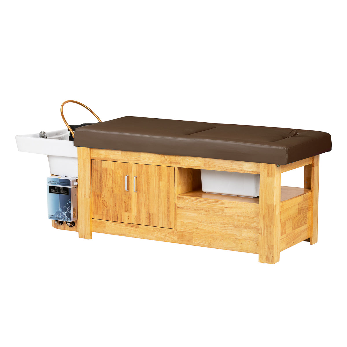 Behandlungsliege mit integrierter Waschstation Head Spa Bali braun