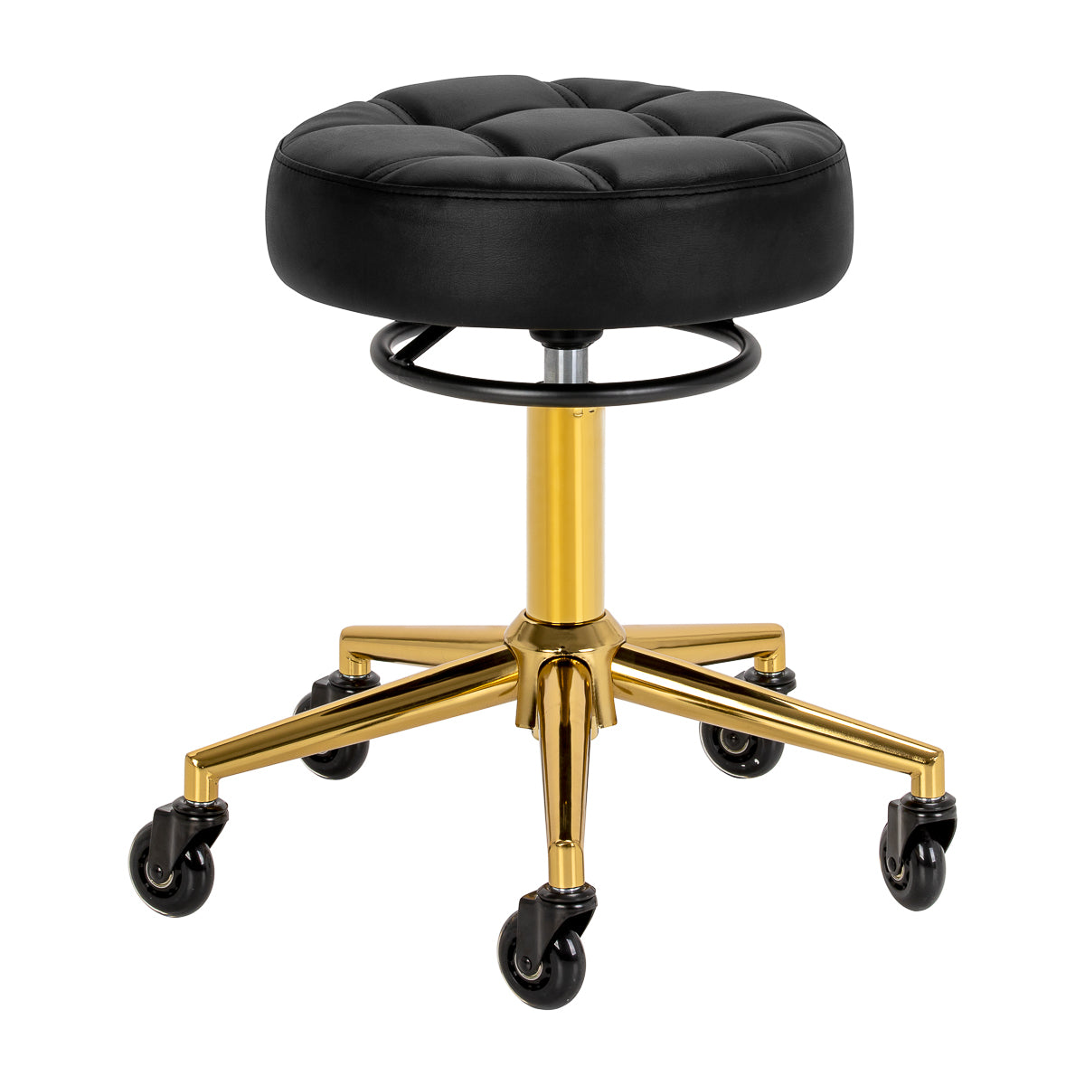 Friseurhocker D054G – Gold und Schwarz