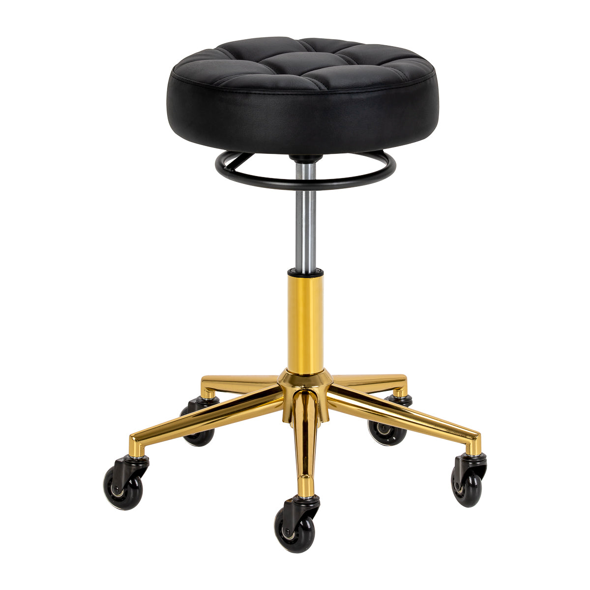 Friseurhocker D054G – Gold und Schwarz